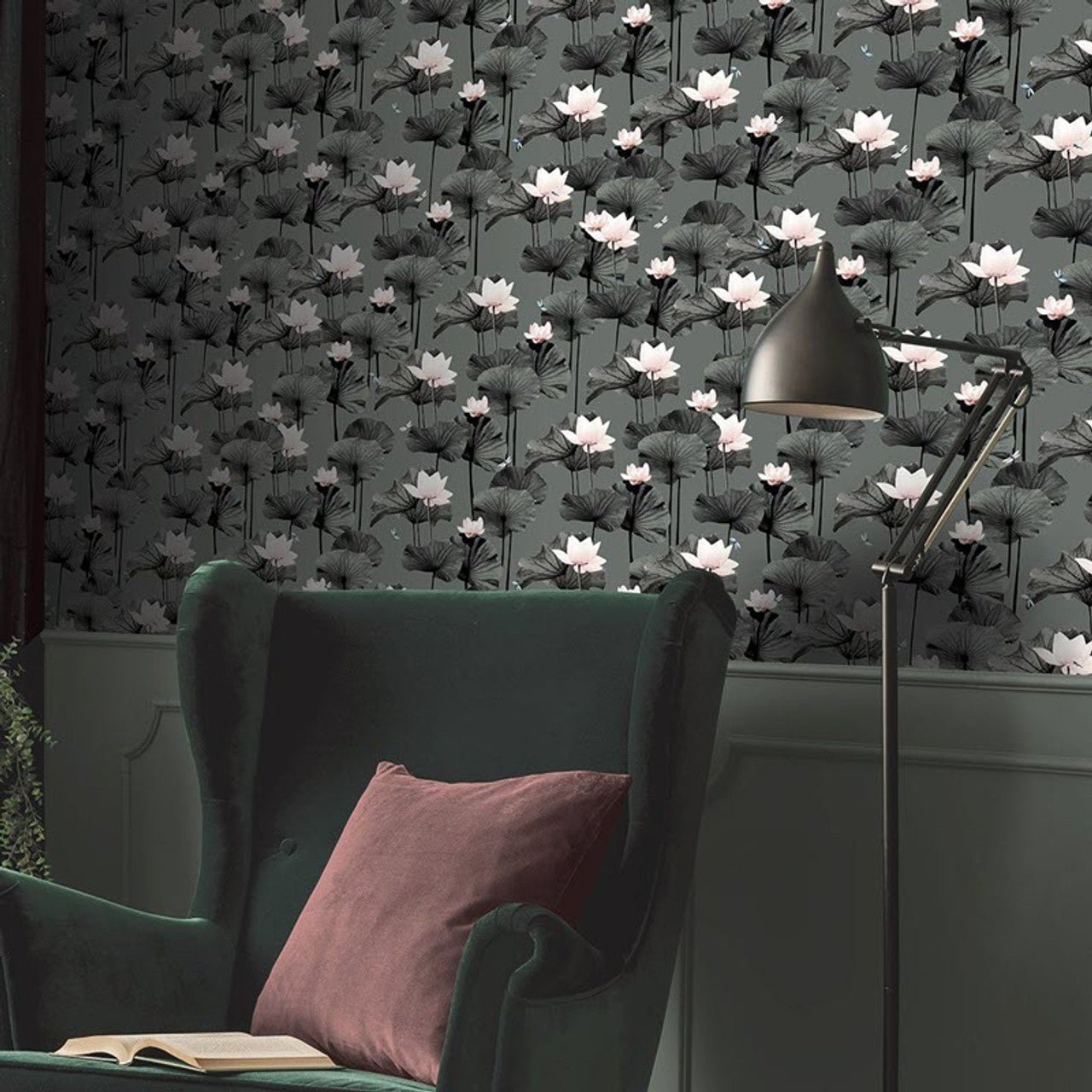 Drago Fantasia Wallpaper - Green/Grey/Pink - Ted Baker - 12671 - Premier Wallcovering