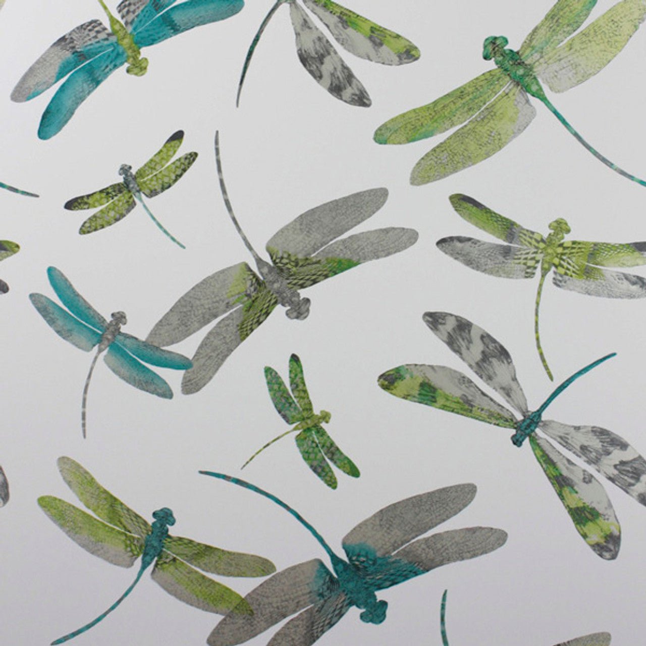 Dragonfly Dance Wallpaper - Kiwi/Pale Grey - Matthew Williamson - W6650-01 - Premier Wallcovering