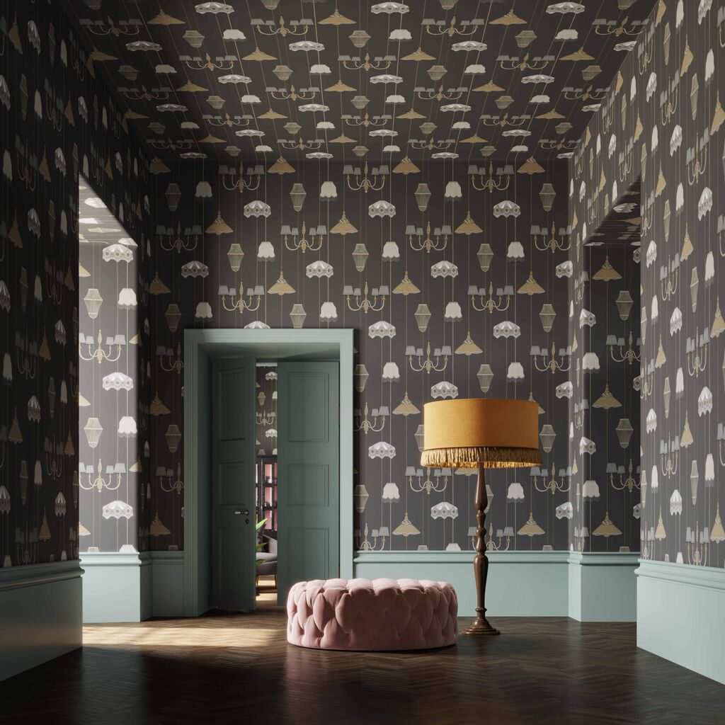 Drawing Room Wallpaper - Charcoal - Graham & Brown - 111716 - Premier Wallcovering