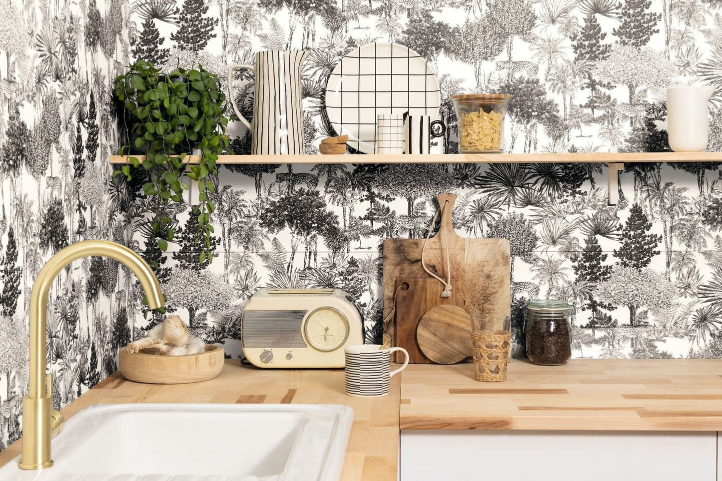 Dream Forest Wallpaper - Blanc Noir - Caselio - 104280974 - Premier Wallcovering