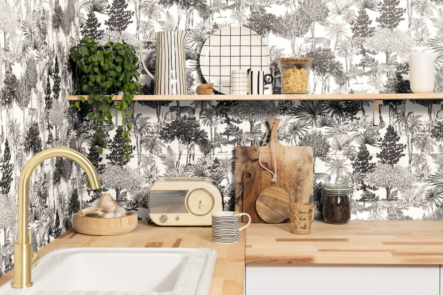 Dream Forest Wallpaper - Blanc Noir - Caselio - 104280974 - Premier Wallcovering