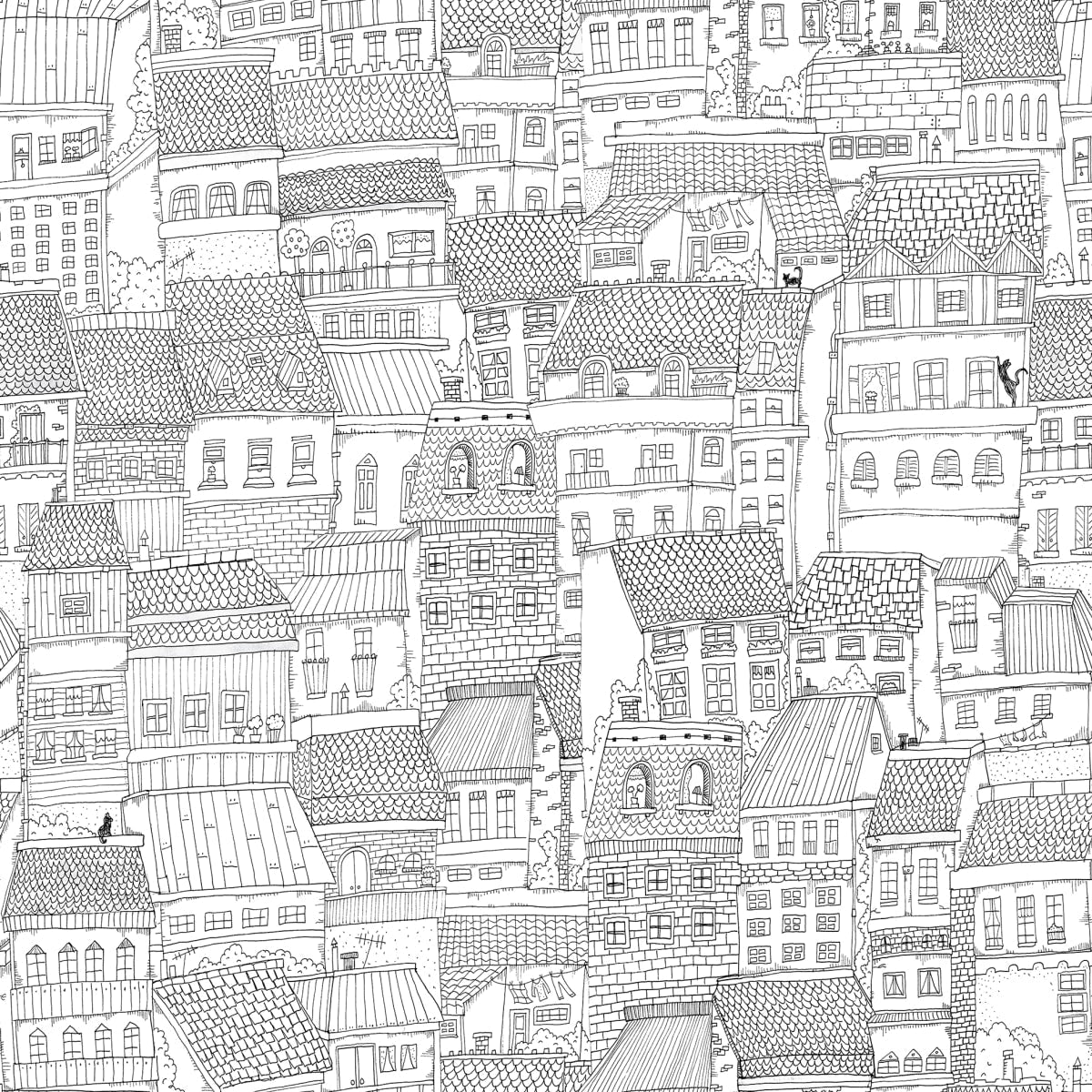 Dream Town Wallpaper - Graphite - Rebel Walls - R18091 - Premier Wallcovering