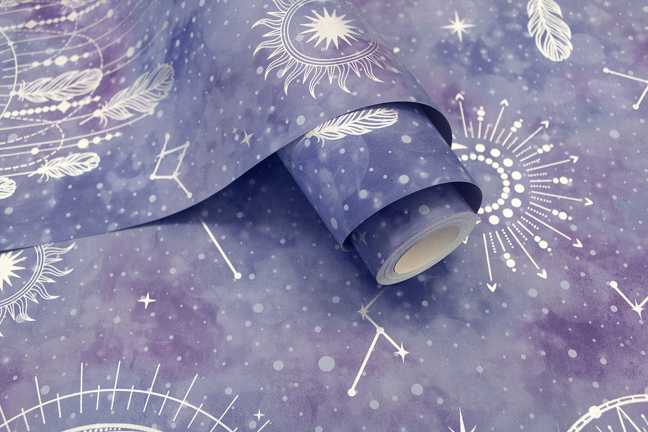 Dreamcatcher Wallpaper - Purple/Silver - Holden Décor - 13331 - Premier Wallcovering