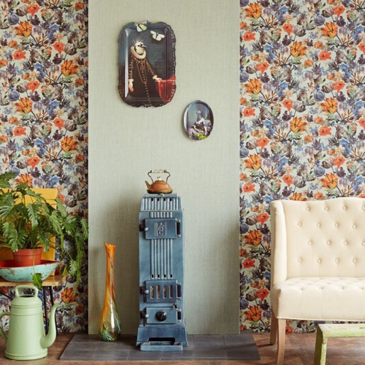 Droplets Masterpiece Plain Wallpaper - Green - Eijffinger - 358064 - Premier Wallcovering