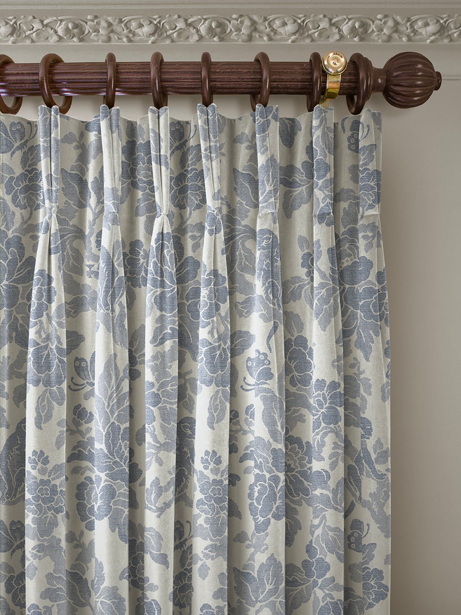 Drunken Monkey Recycled Velvet Fabric - China Blue - Divine Savages - DVS179-DMKY-CHINA-VEL-MET - Premier Wallcovering