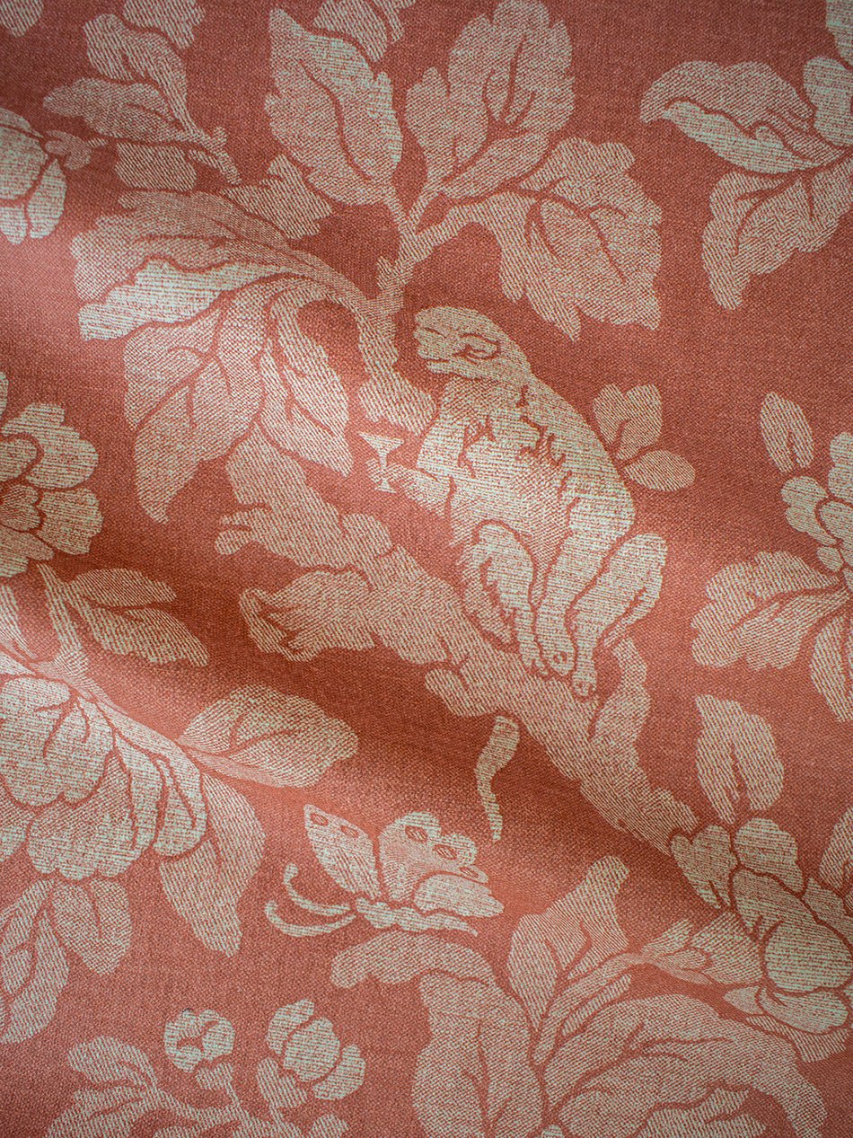 Drunken Monkey Recycled Velvet Fabric - Melon - Divine Savages - DVS157-DMKY-MELO-VEL-MET - Premier Wallcovering