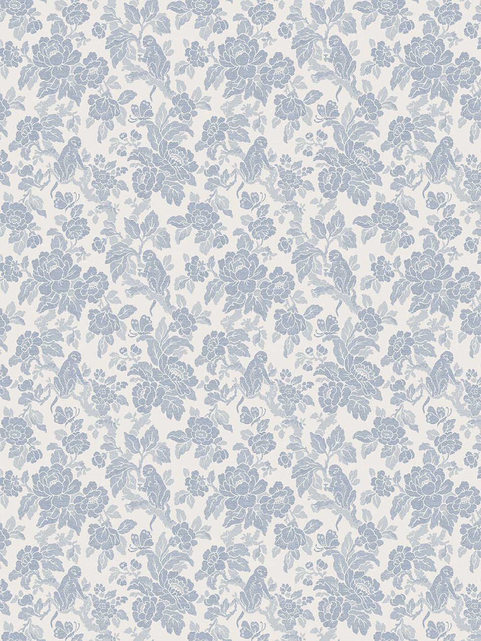 Drunken Monkey Wallpaper - China Blue - Divine Savages - DVS179-DMKY-CHINA-WR - Premier Wallcovering
