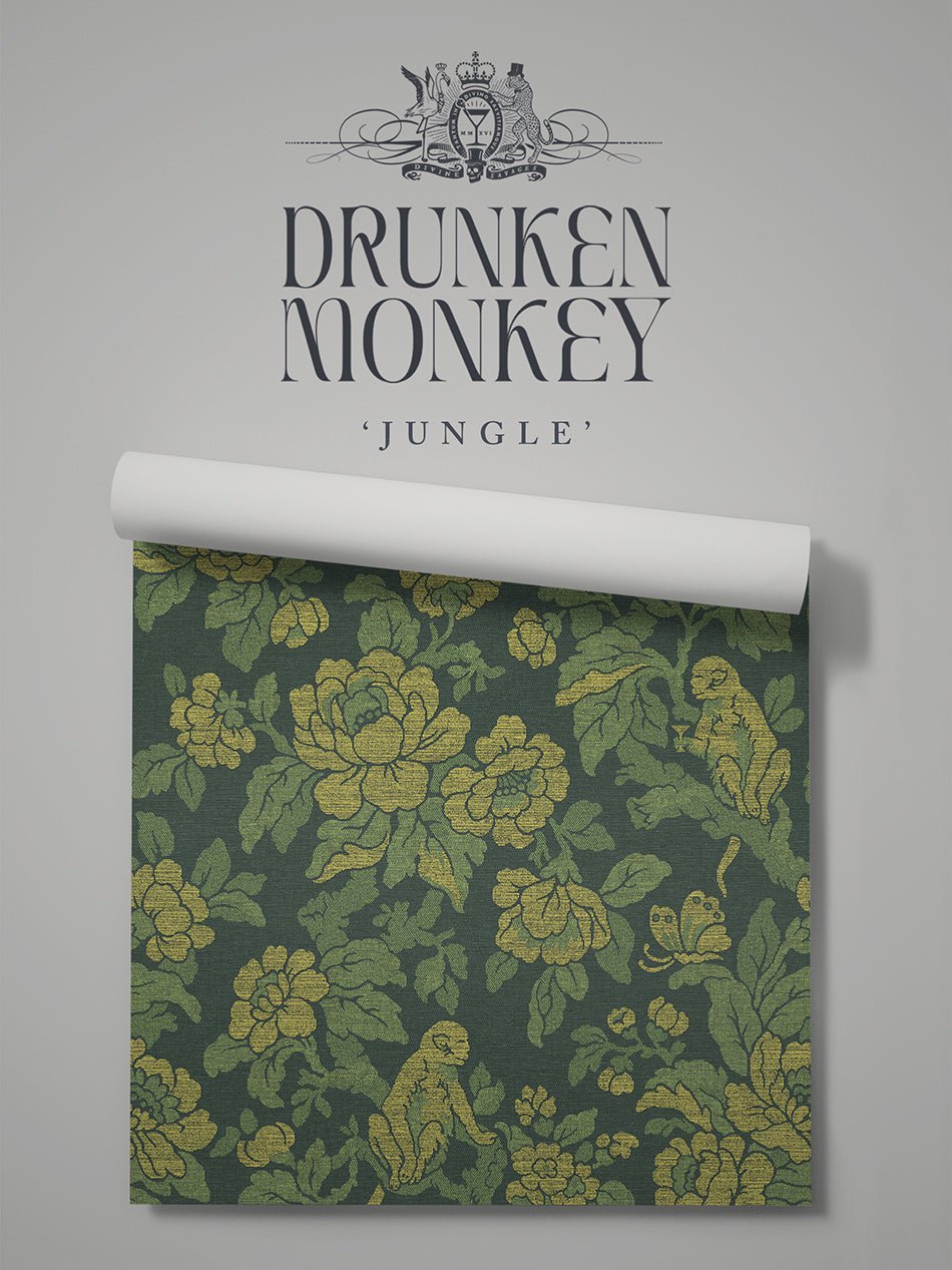 Drunken Monkey Wallpaper - Jungle - Divine Savages - DVS156-DMKY-JUNG-WR - Premier Wallcovering