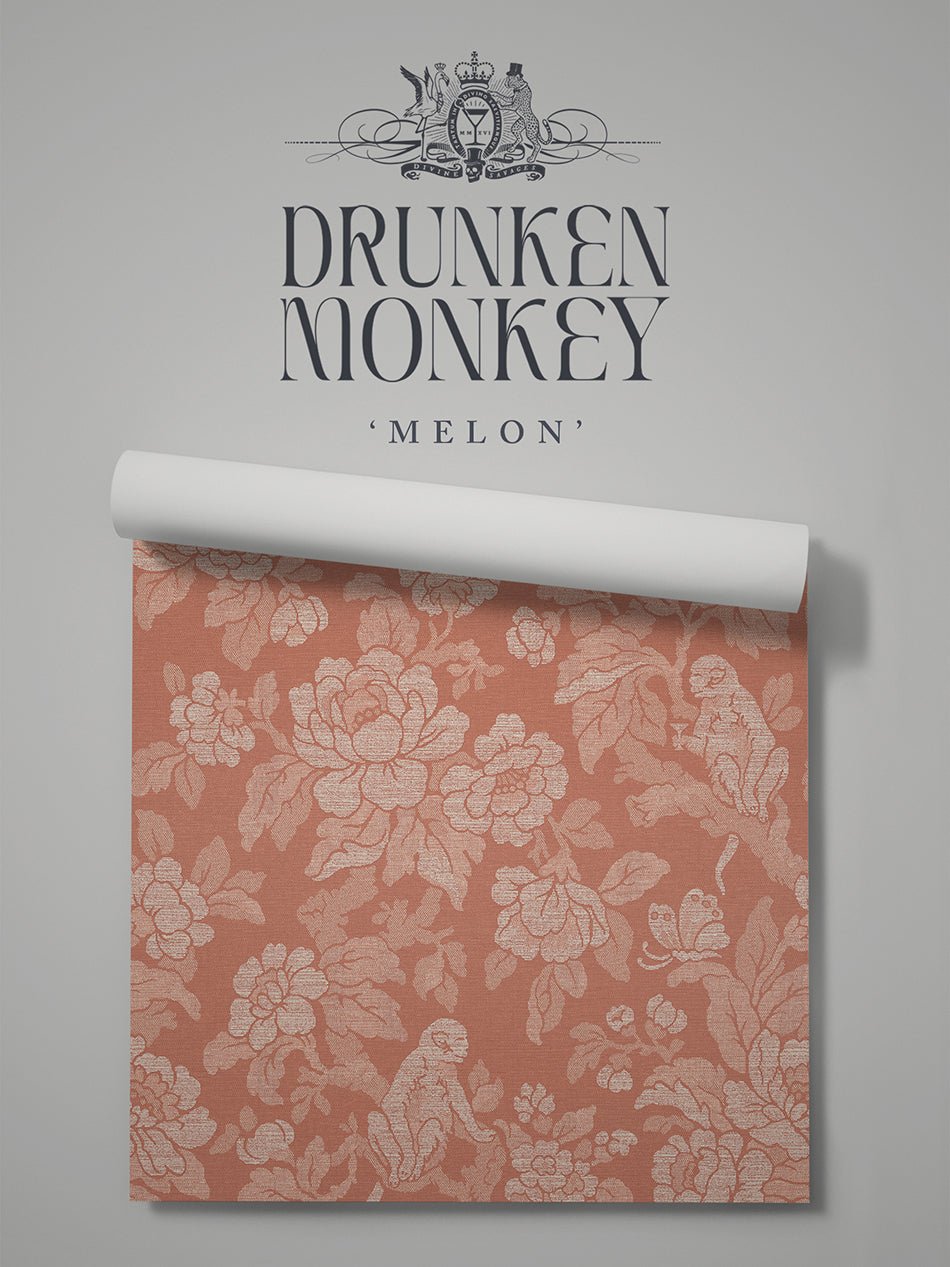 Drunken Monkey Wallpaper - Melon - Divine Savages - DVS157-DMKY-MELO-WR - Premier Wallcovering