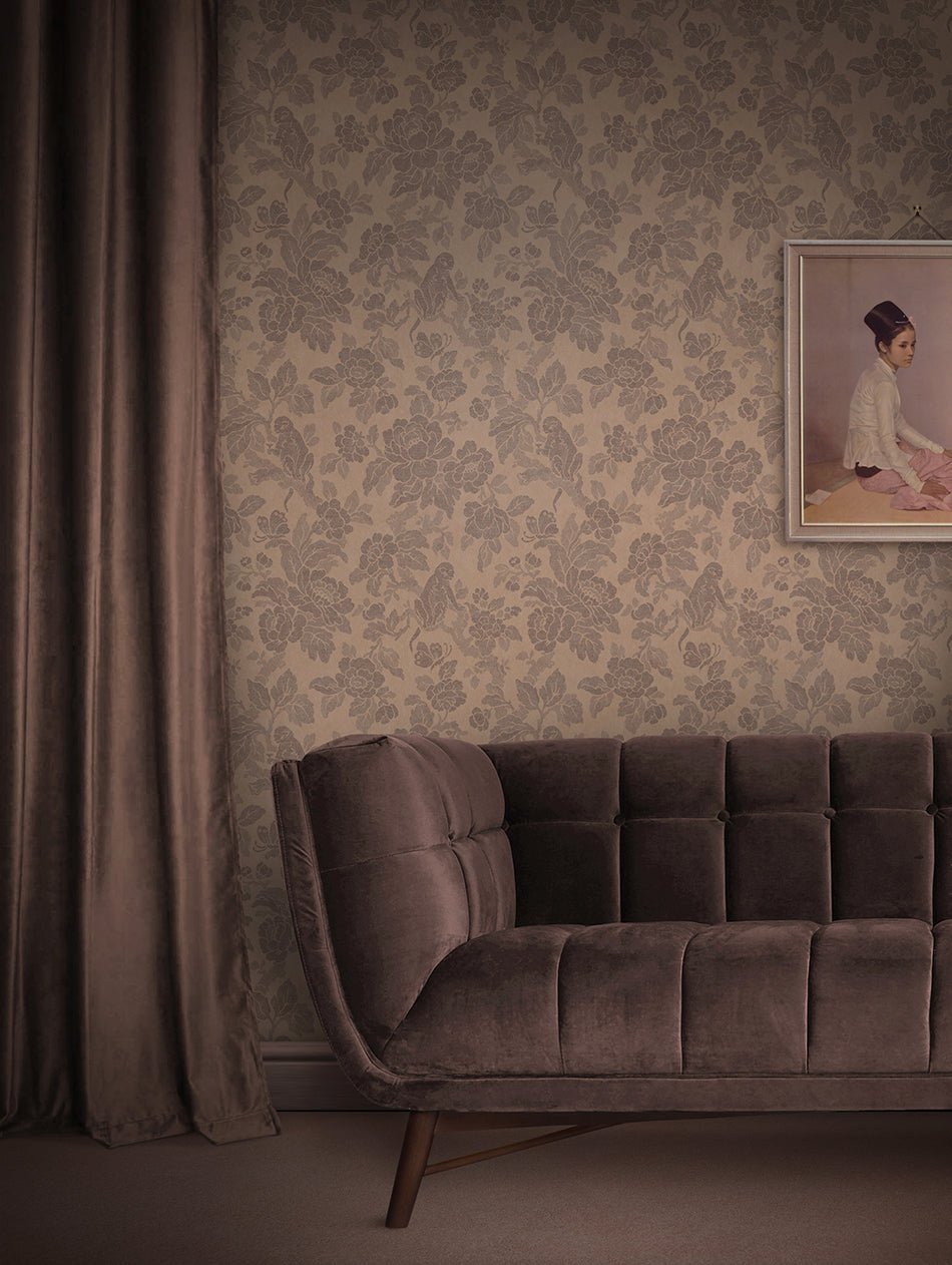 Drunken Monkey Wallpaper - Nut Blush City - Divine Savages - DVS178-DMKY-BLUSH-WR - Premier Wallcovering