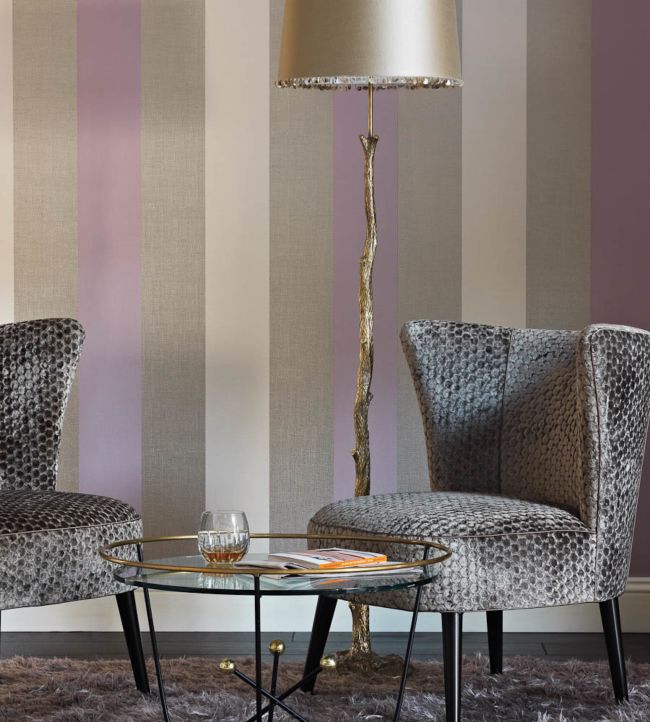 Dulwich Stripe Vinyl Wallpaper - Pale Gilver/Buttermilk - Osborne & Little - W6334-03 - Premier Wallcovering