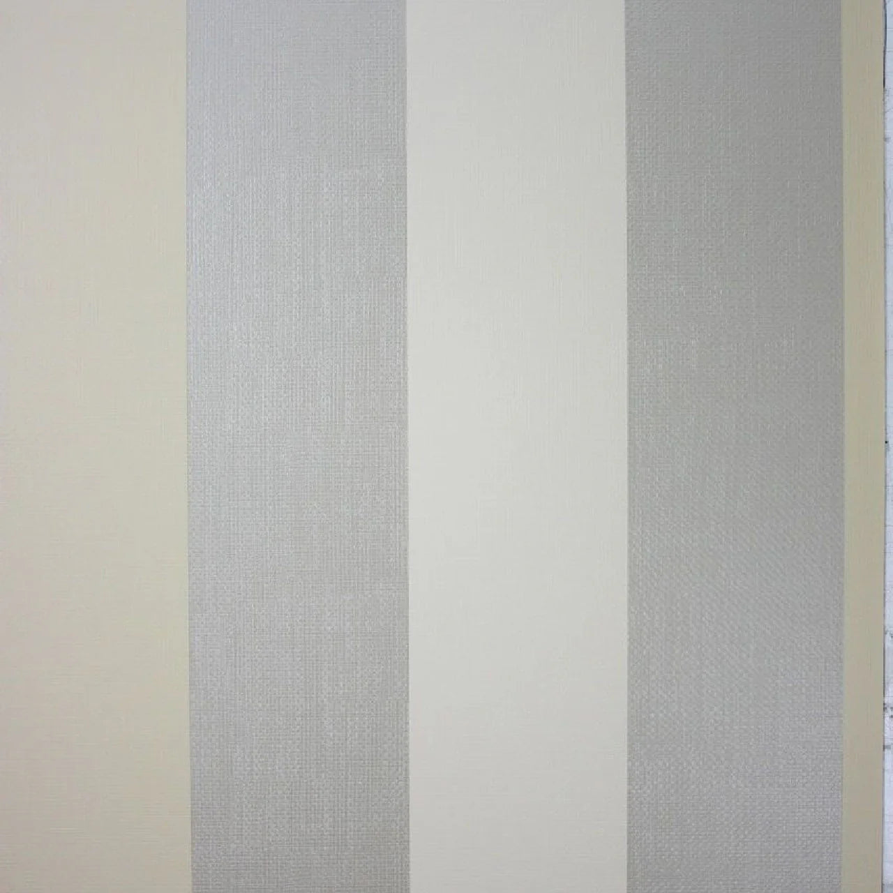 Dulwich Stripe Vinyl Wallpaper - Pale Gilver/Buttermilk - Osborne & Little - W6334-03 - Premier Wallcovering