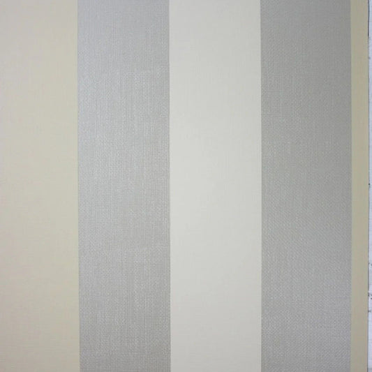 Dulwich Stripe Vinyl Wallpaper - Pale Gilver/Buttermilk - Osborne & Little - W6334-03 - Premier Wallcovering