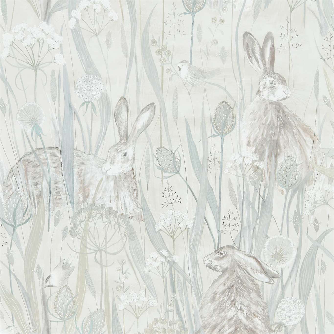 Dune Hares Wallpaper - Mist/Pebble - Sanderson - DEBB216518 - Premier Wallcovering