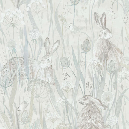 Dune Hares Wallpaper - Mist/Pebble - Sanderson - DEBB216518 - Premier Wallcovering