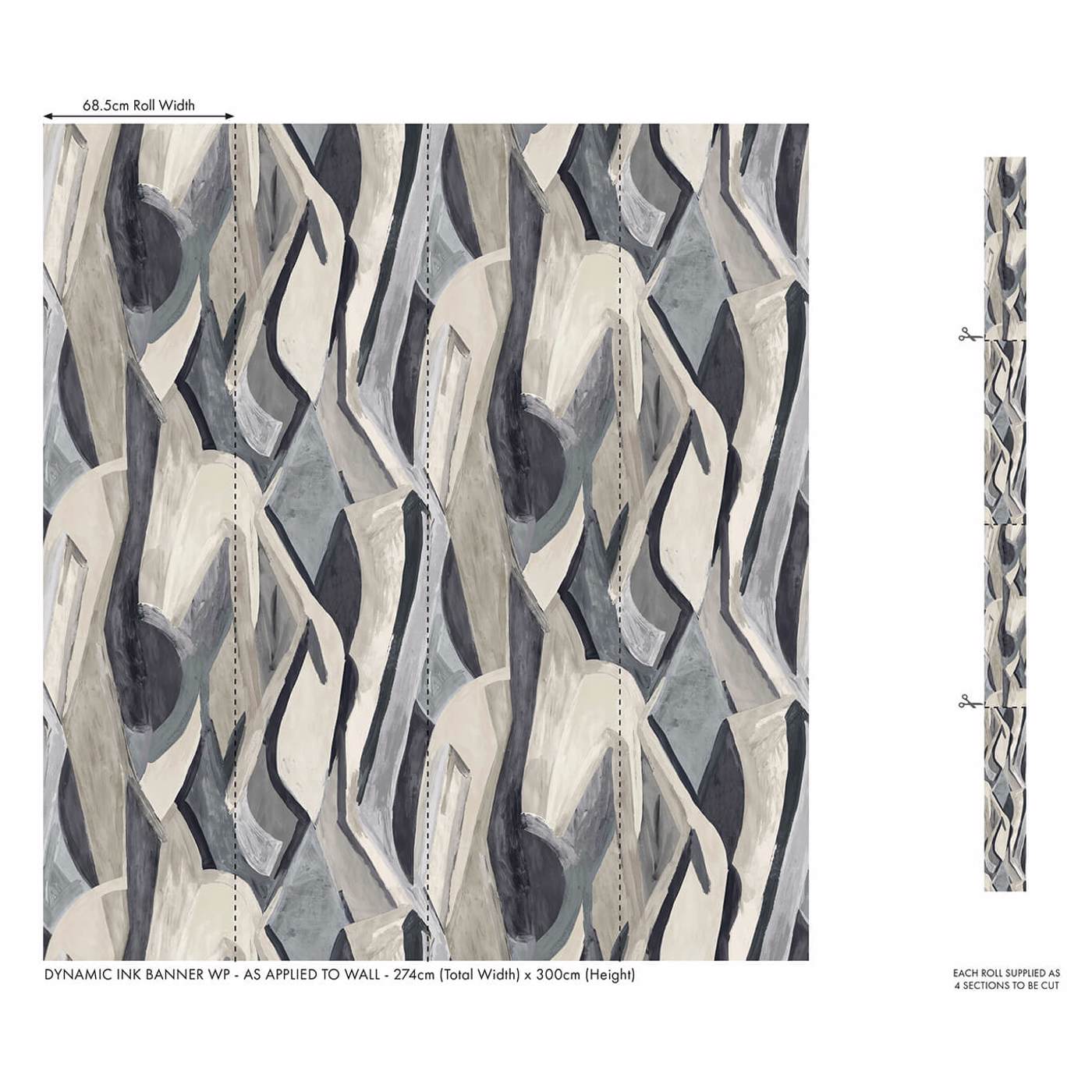 Dynamic Wallpaper - Noir Banner - Clarke & Clarke - W0231/02 - Premier Wallcovering