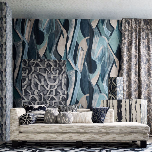 Dynamic Wallpaper - Ink Banner - Clarke & Clarke - W0231/01 - Premier Wallcovering