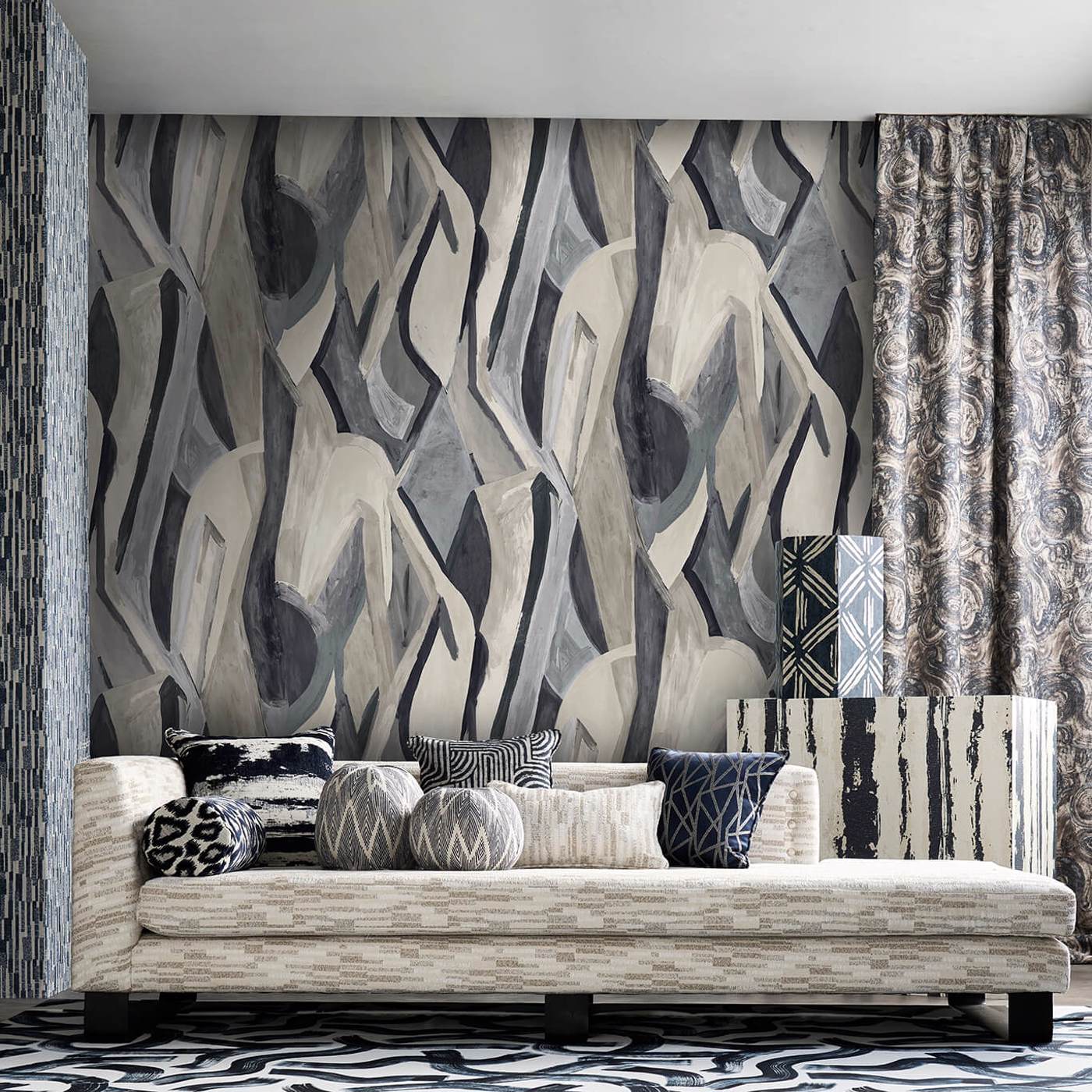 Dynamic Wallpaper - Noir Banner - Clarke & Clarke - W0231/02 - Premier Wallcovering