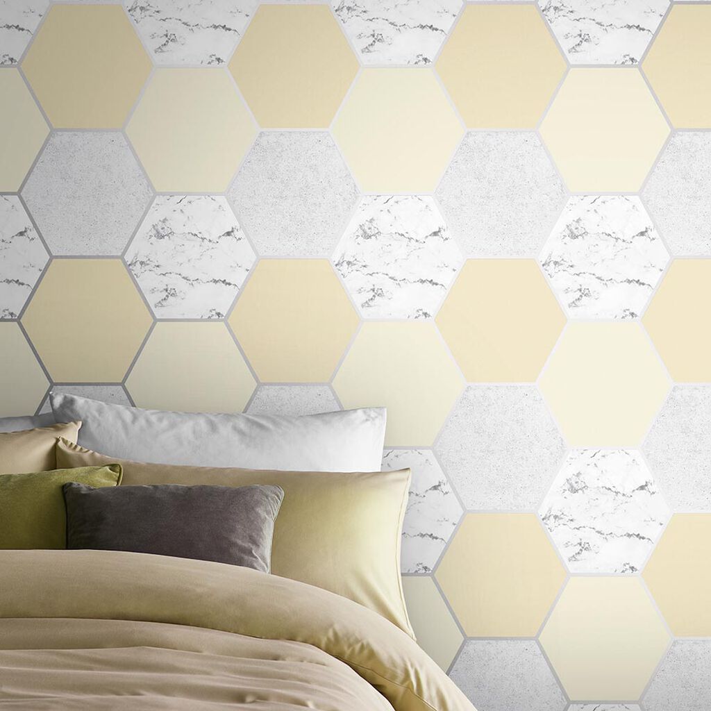 Earthen Wallpaper - Yellow - Graham & Brown - 106346 - Premier Wallcovering