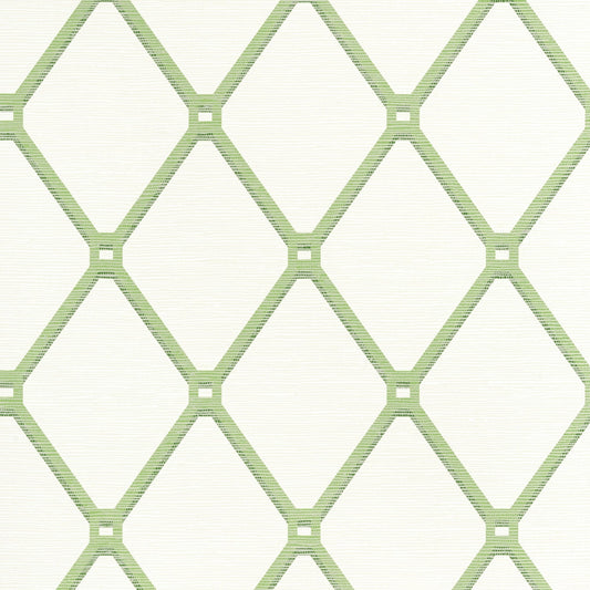 Easom Trellis Wallpaper - Green - Thibaut - T4051 - Premier Wallcovering