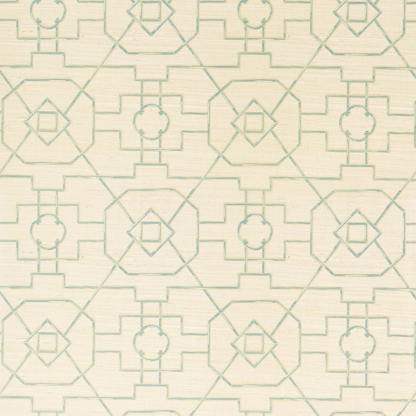 East Gate Wallpaper - Cream & Aqua - Thibaut - T41152 - Premier Wallcovering