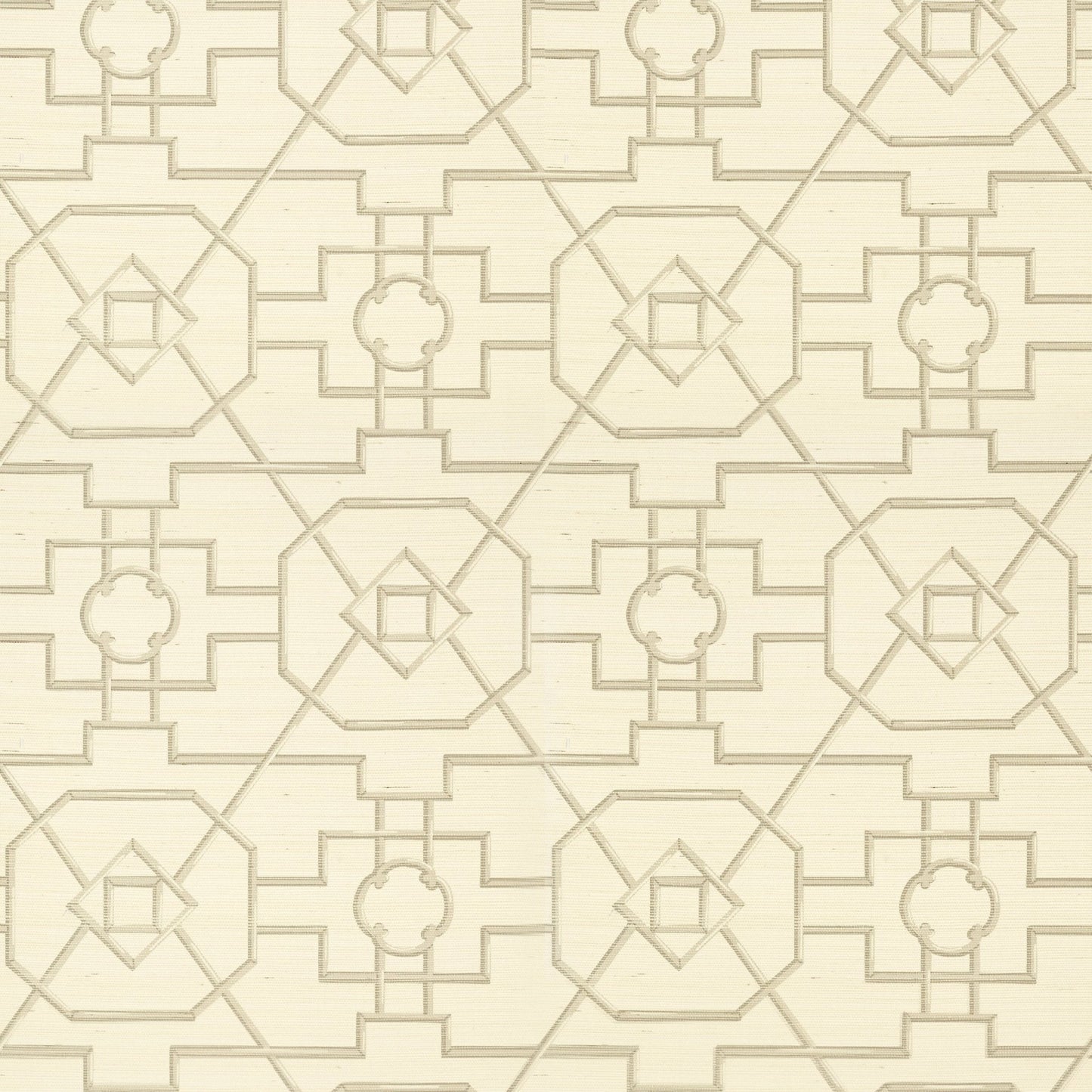 East Gate Wallpaper - Cream & Grey - Thibaut - T41153 - Premier Wallcovering