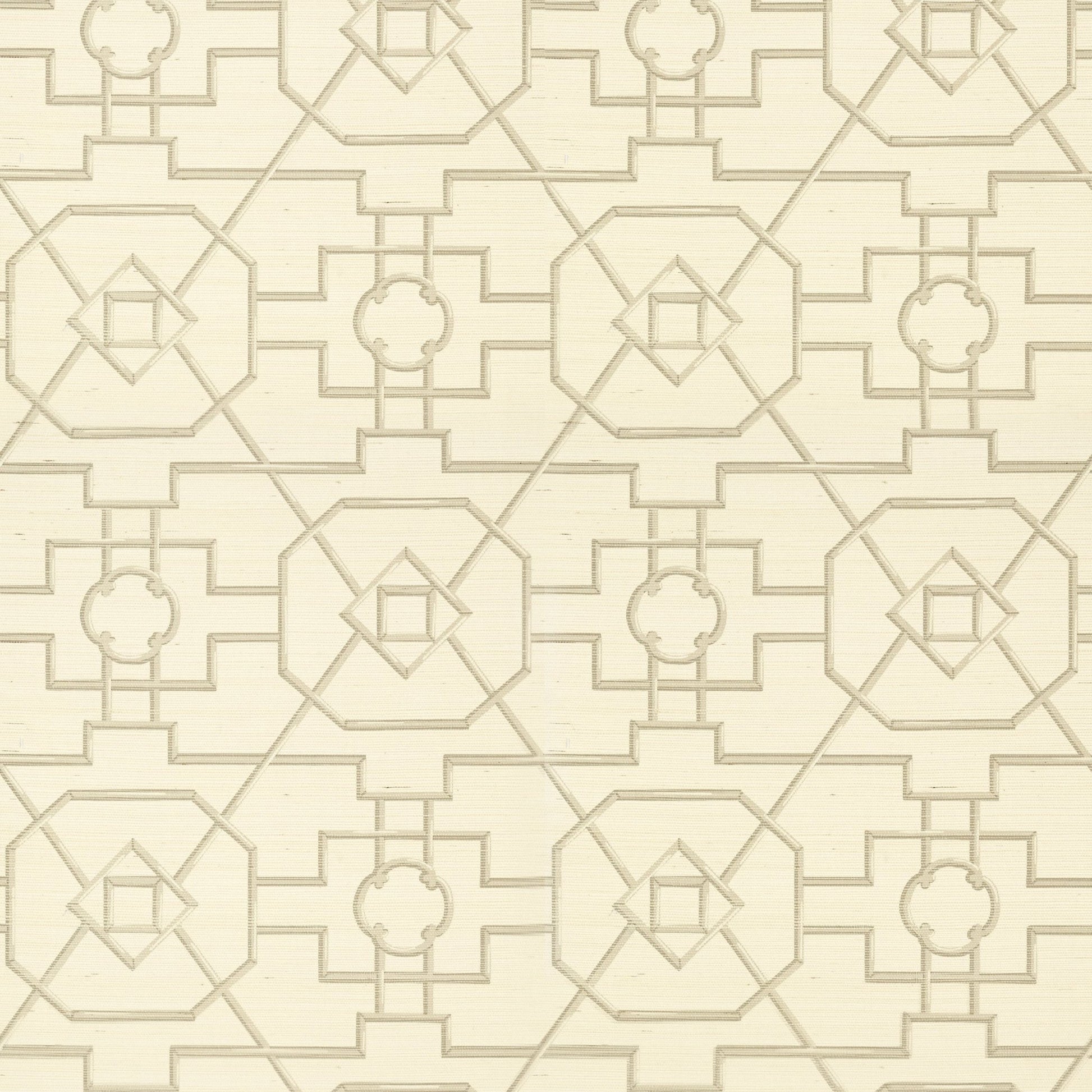 East Gate Wallpaper - Cream & Grey - Thibaut - T41153 - Premier Wallcovering