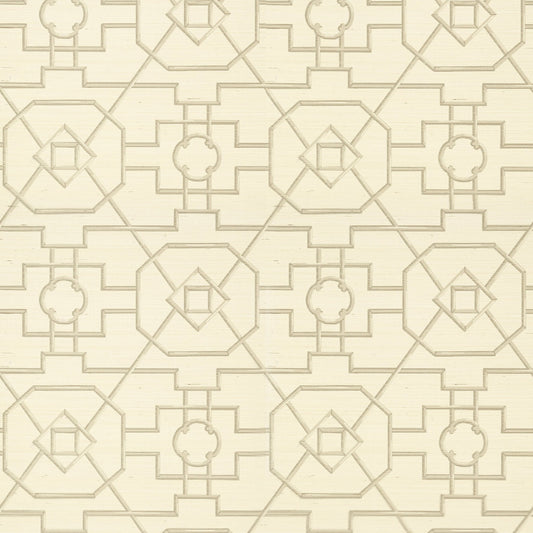 East Gate Wallpaper - Cream & Grey - Thibaut - T41153 - Premier Wallcovering