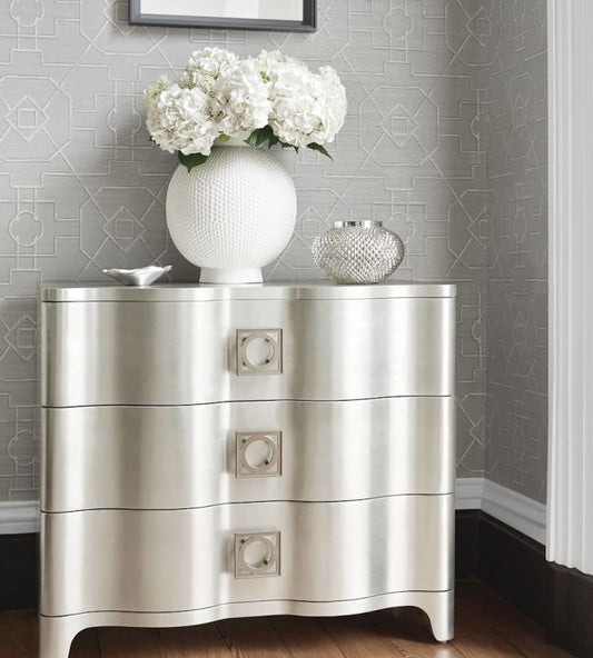 East Gate Wallpaper - Cream & Grey - Thibaut - T41153 - Premier Wallcovering