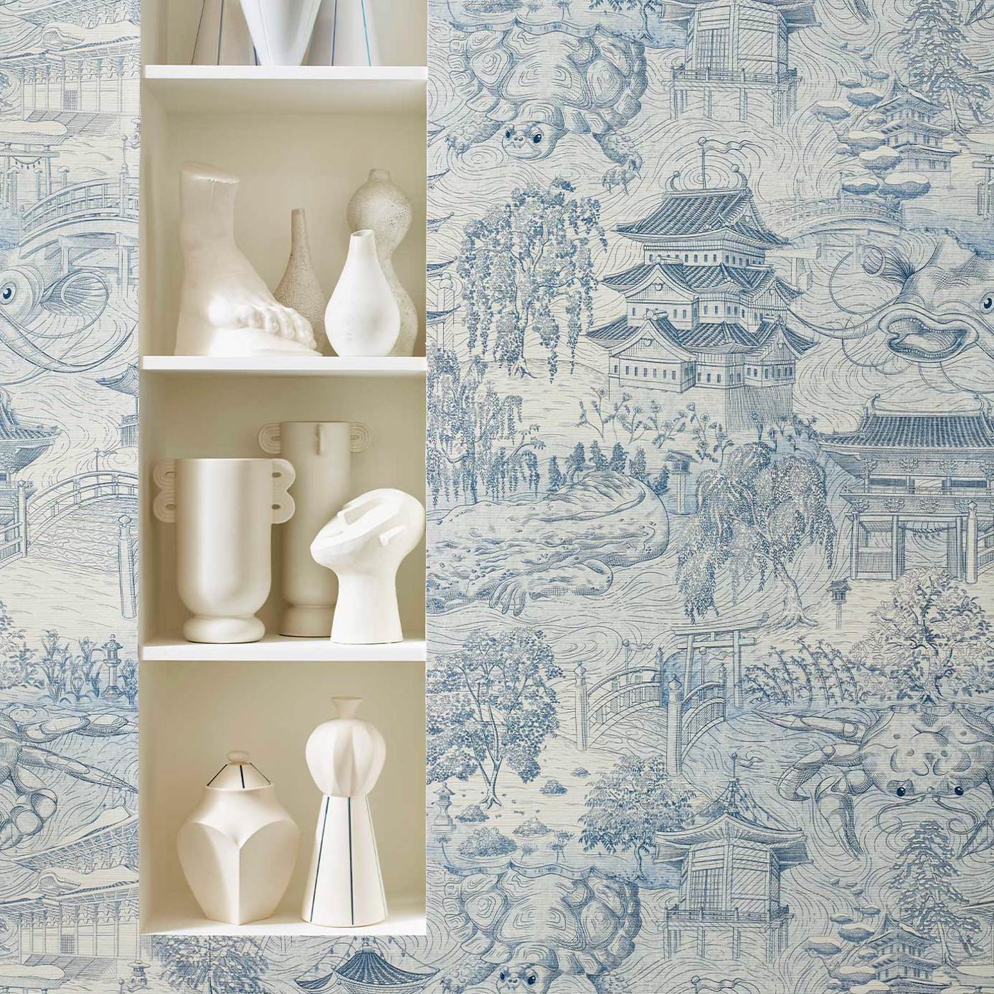 Eastern Palace Wallpaper - Indigo - ZHIW312987 - Zoffany - Premier Wallcovering