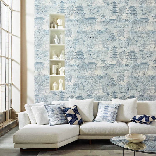 Eastern Palace Wallpaper - Indigo - ZHIW312987 - Zoffany - Premier Wallcovering