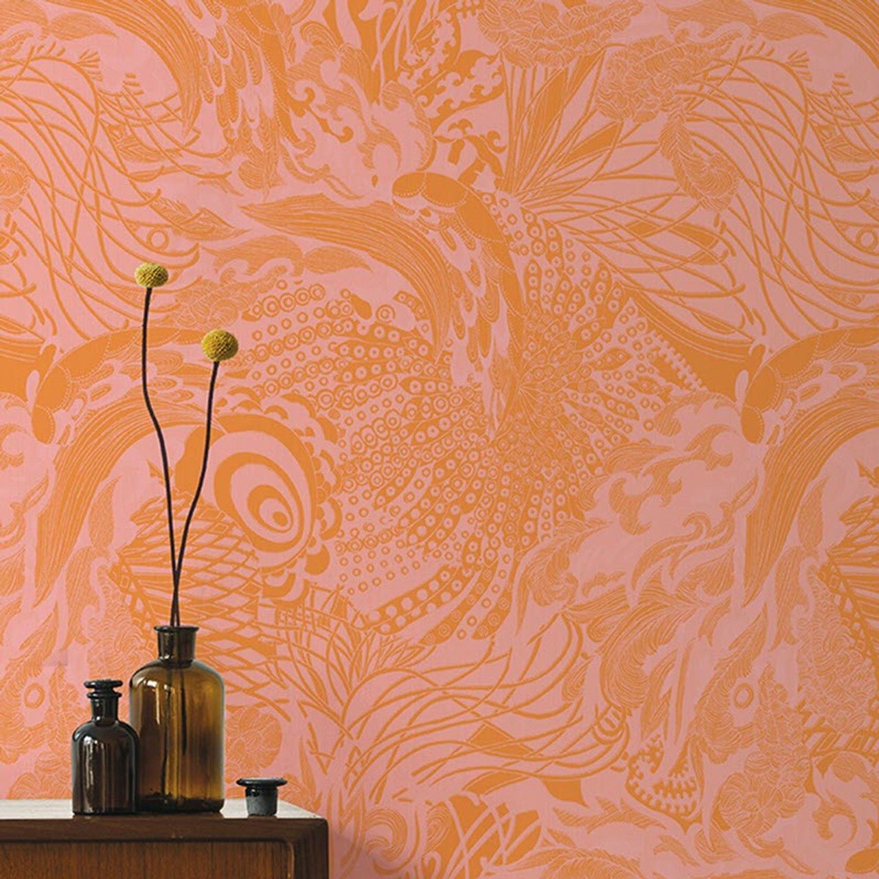 Eastern Tide Fantasia Wallpaper - Orange - Ted Baker - 12613 - Premier Wallcovering