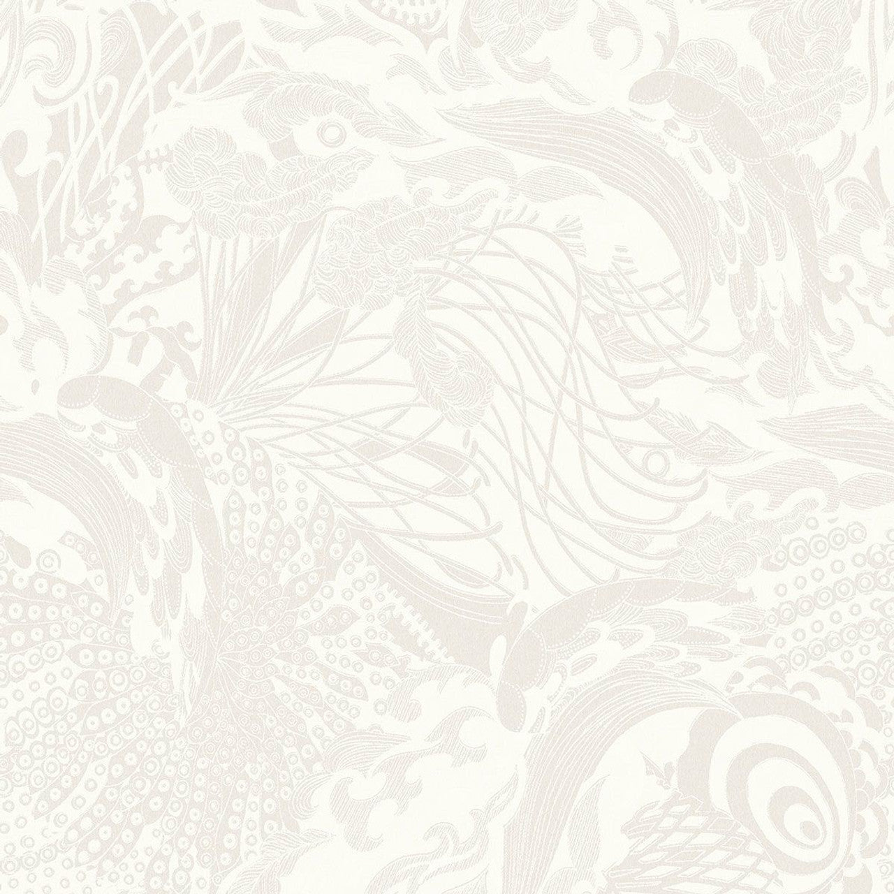 Eastern Tide Fantasia Wallpaper - White/Cream - Ted Baker - 12612 - Premier Wallcovering