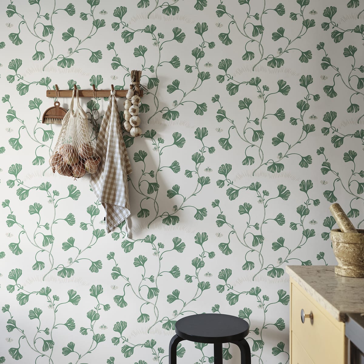 Ebba Wallpaper - Green - Sandberg - S10617 - Premier Wallcovering