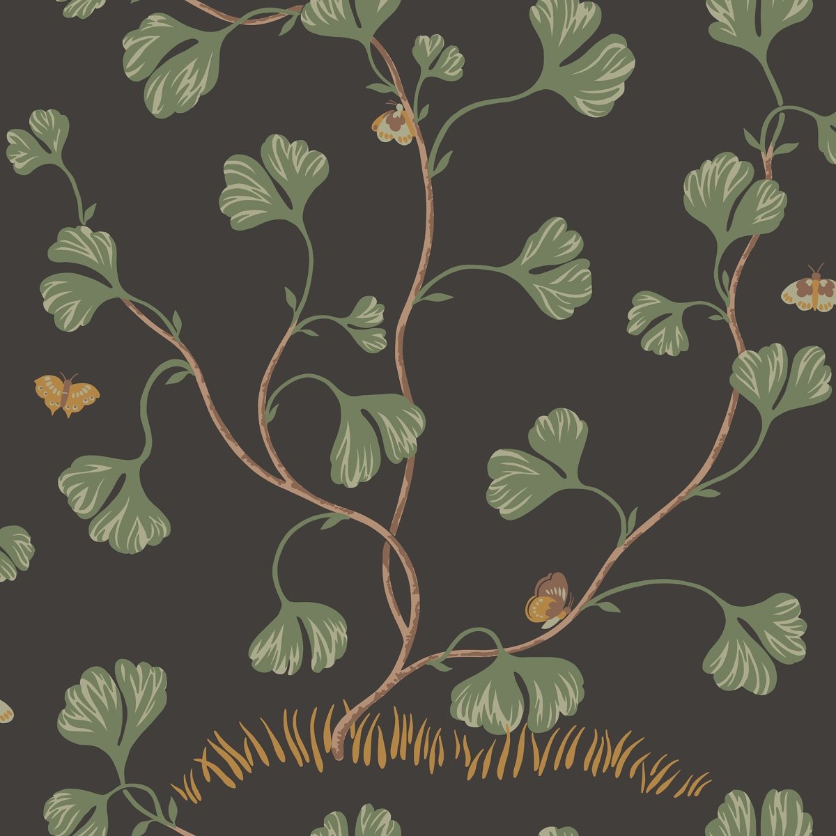 Ebba Wallpaper - Charcoal - Sandberg - S10619 - Premier Wallcovering