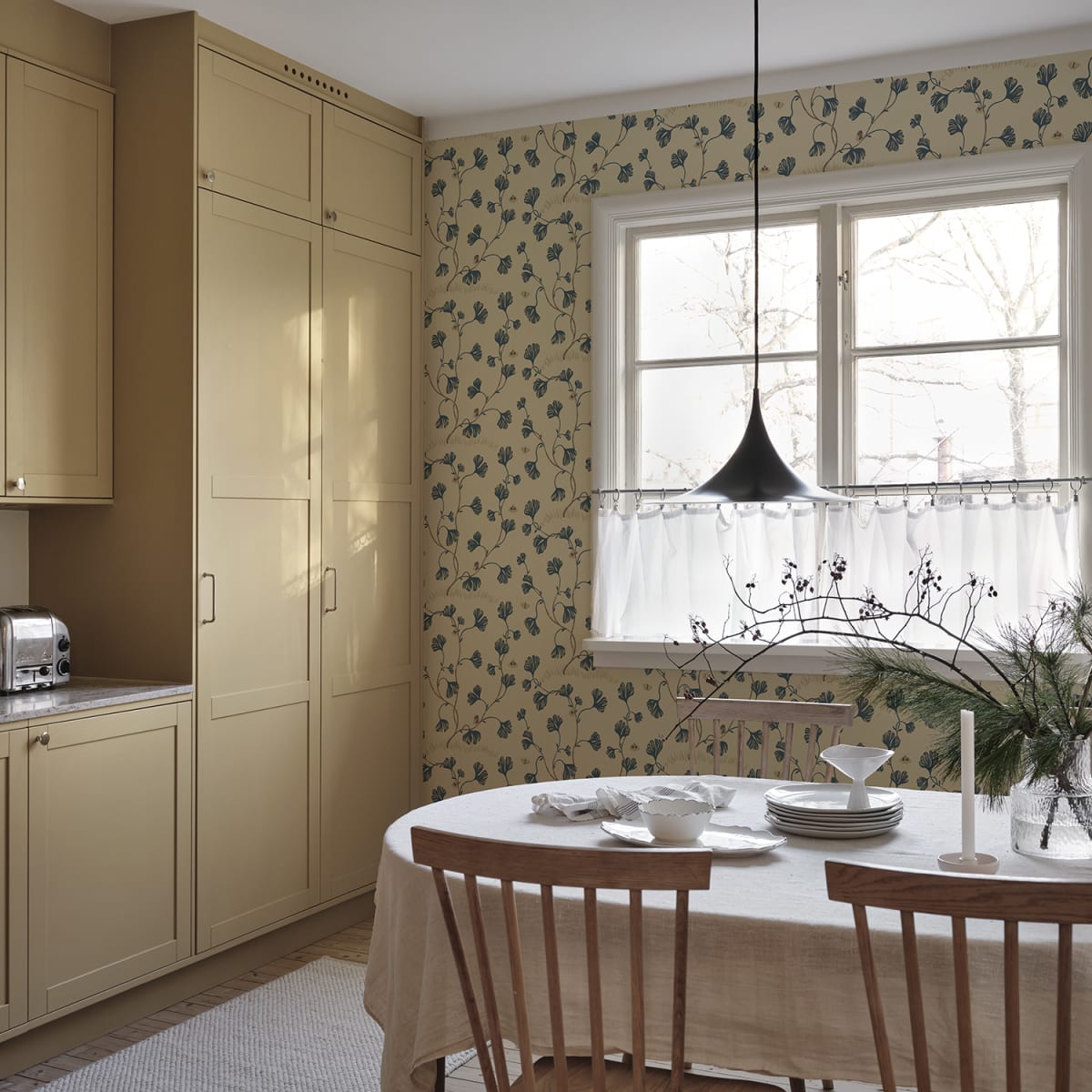 Ebba Wallpaper - Blue - Sandberg - S10618 - Premier Wallcovering