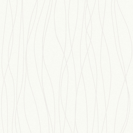 Eben Lines Metallic Wallpaper - White/Silver - Muriva - 328859 - Premier Wallcovering
