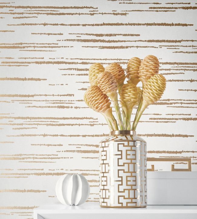 Echo Wallpaper - Metallic Silver on White - Thibaut - T10453 - Premier Wallcovering