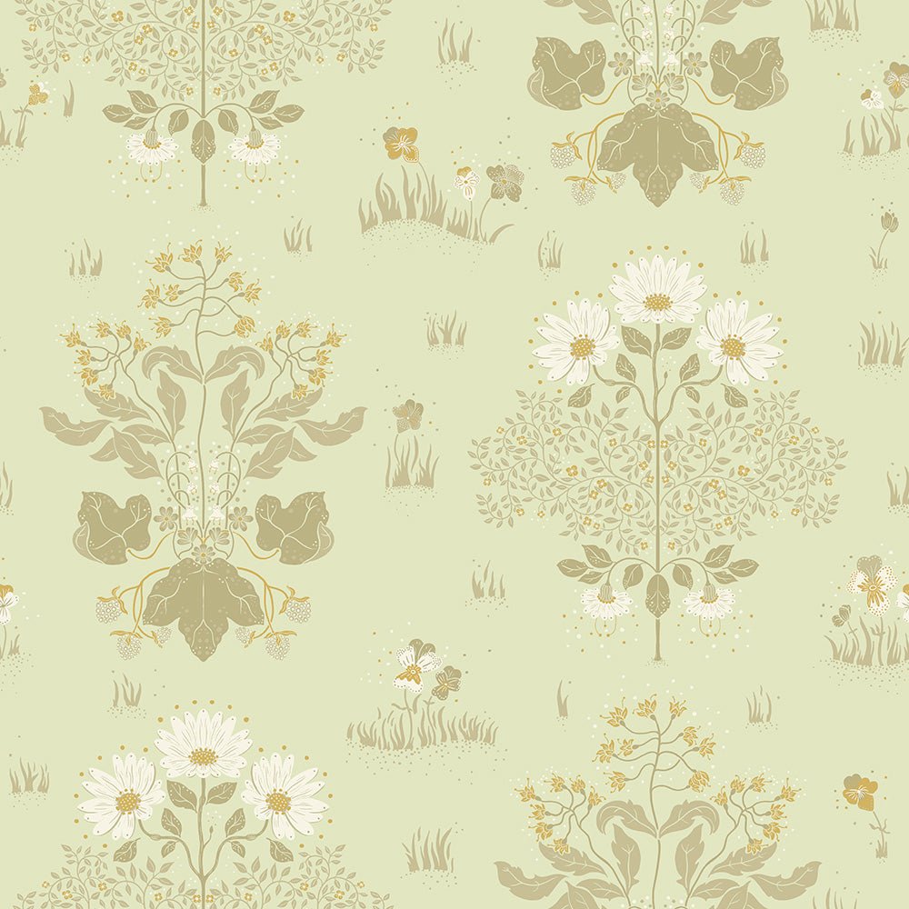 Edla Wallpaper - Light Green - Midbec - 83134 - Premier Wallcovering