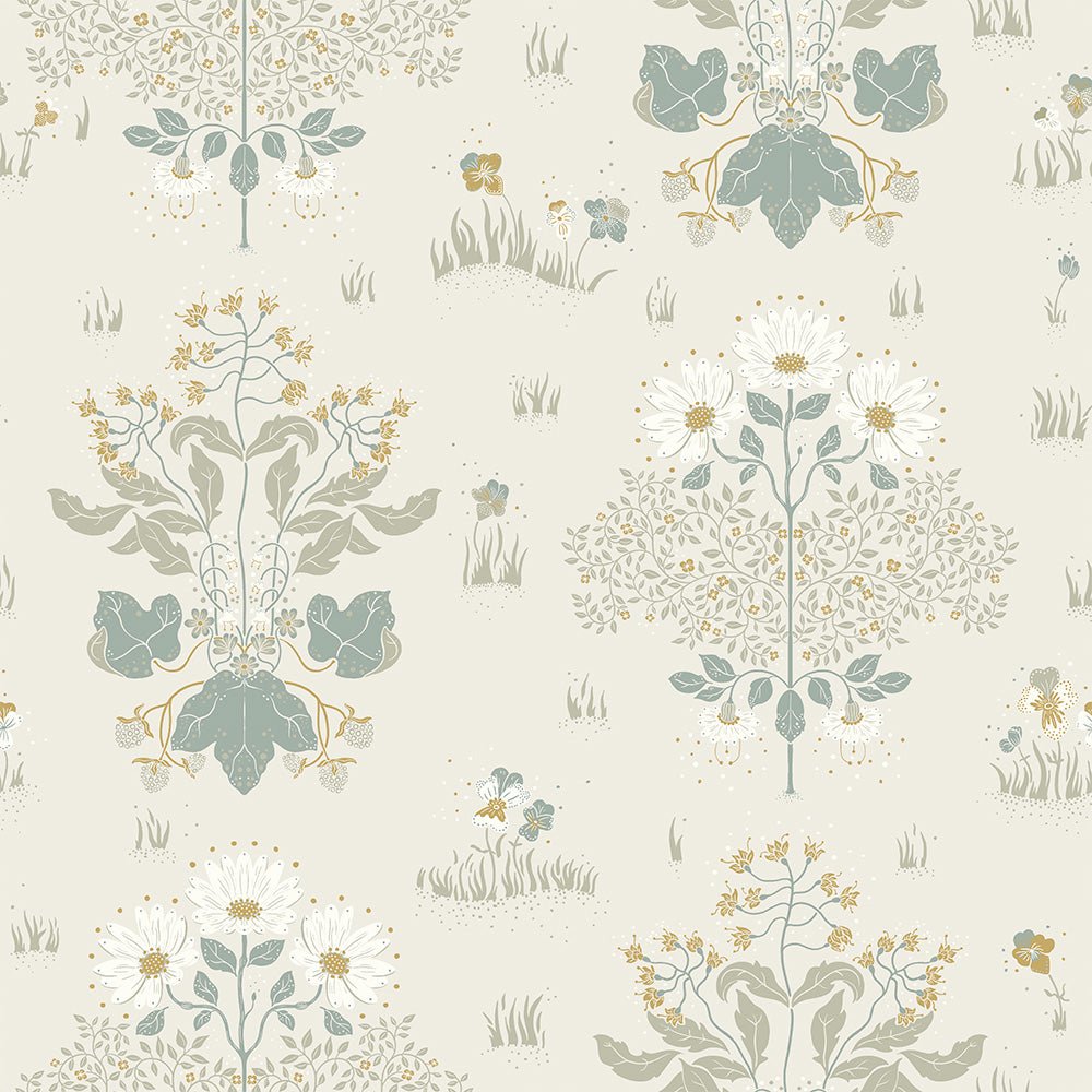 Edla Wallpaper - White - Midbec - 83131 - Premier Wallcovering