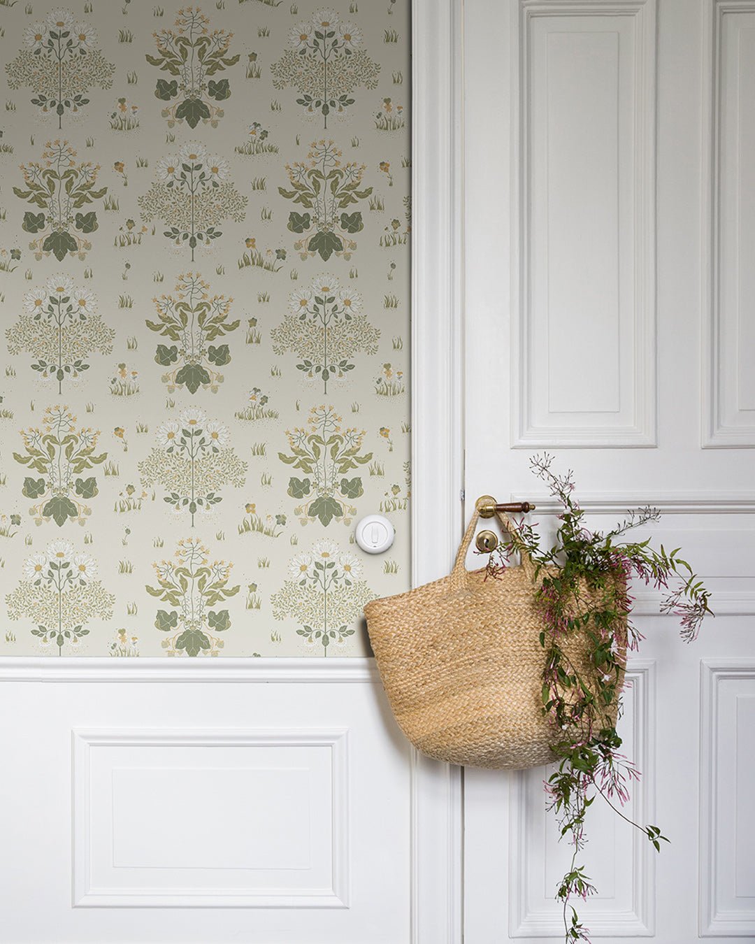 Edla Wallpaper - White Green - Midbec - 83133 - Premier Wallcovering