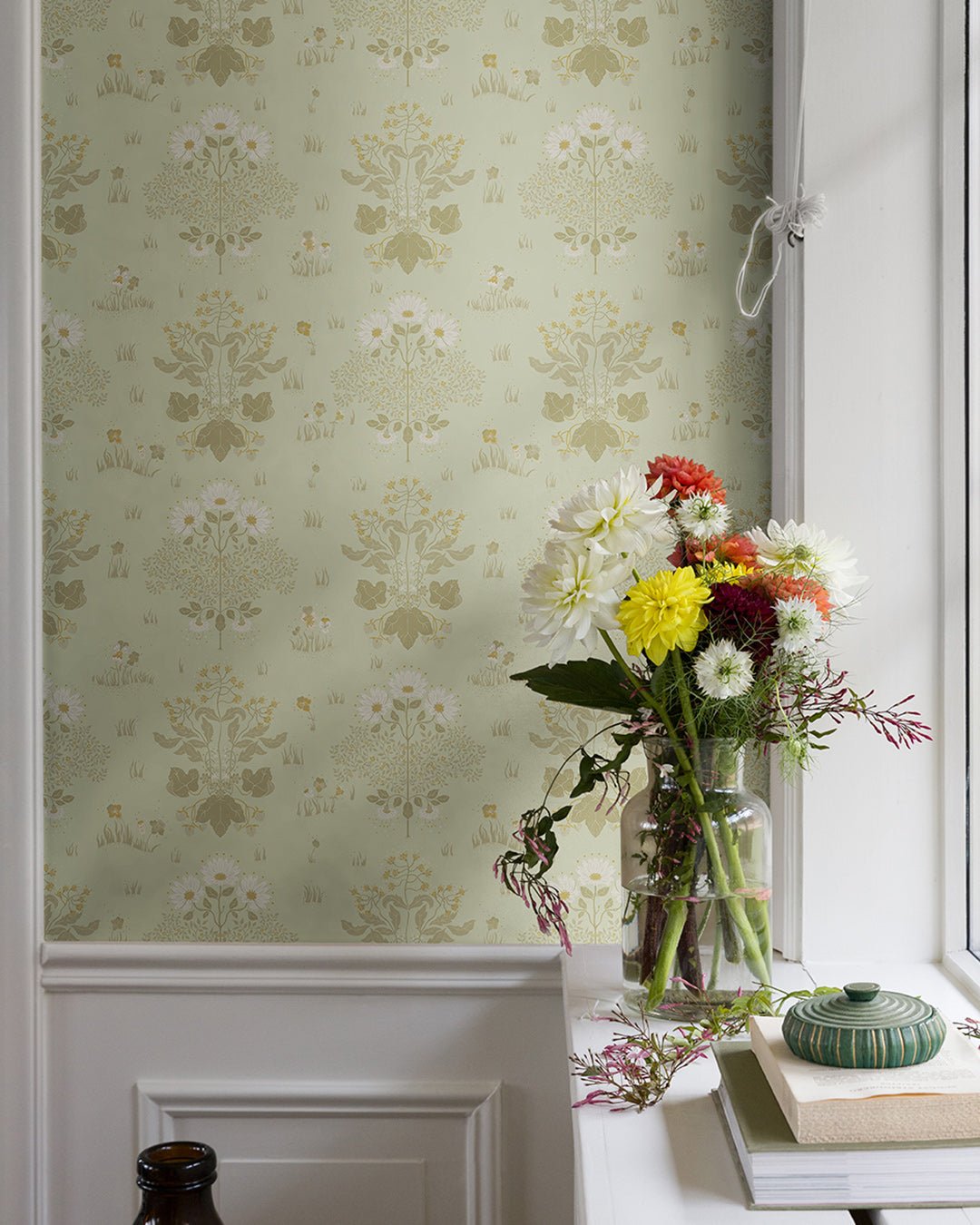 Edla Wallpaper - Light Green - Midbec - 83134 - Premier Wallcovering