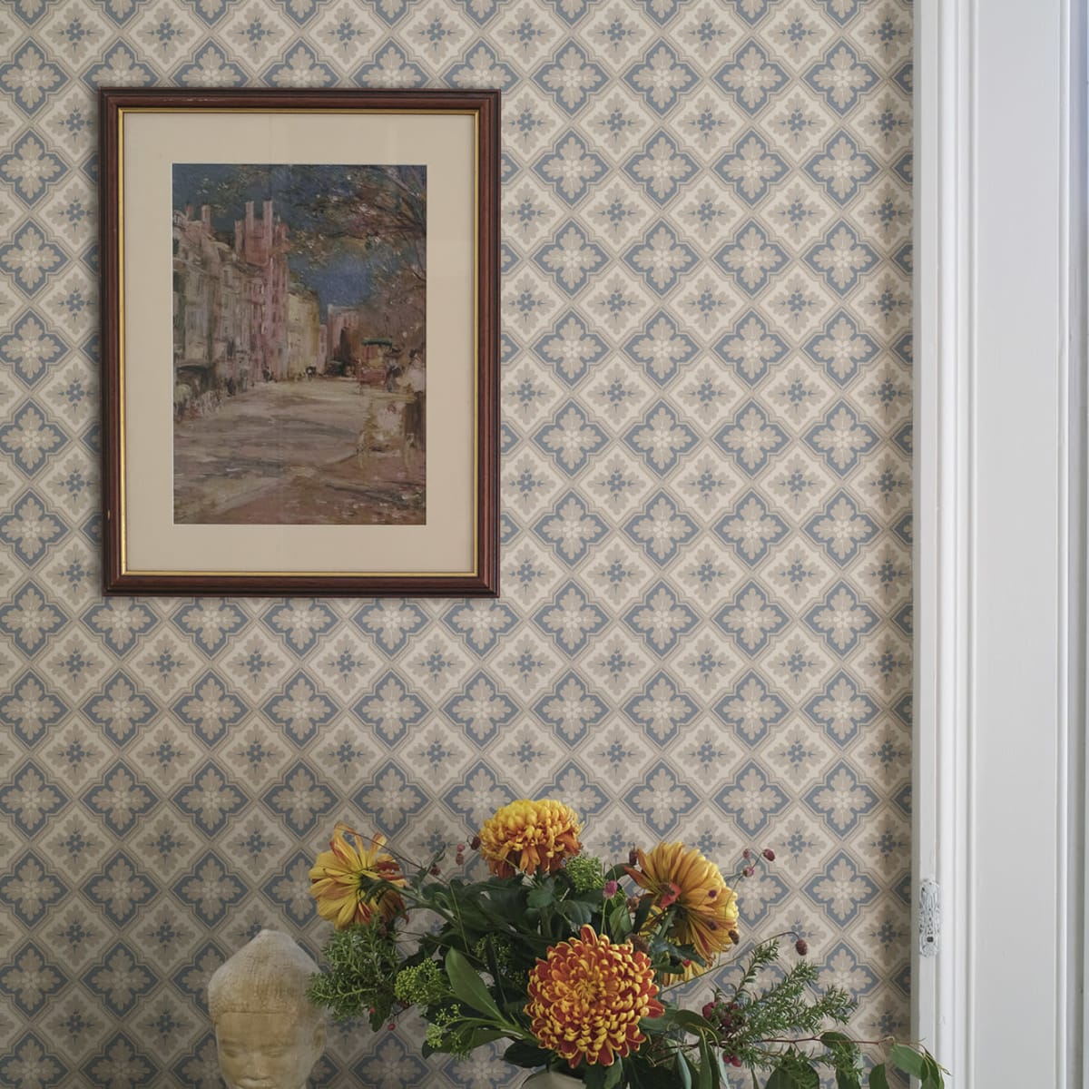 Edvin Wallpaper - Indigo Blue - Sandberg - S10456 - Premier Wallcovering