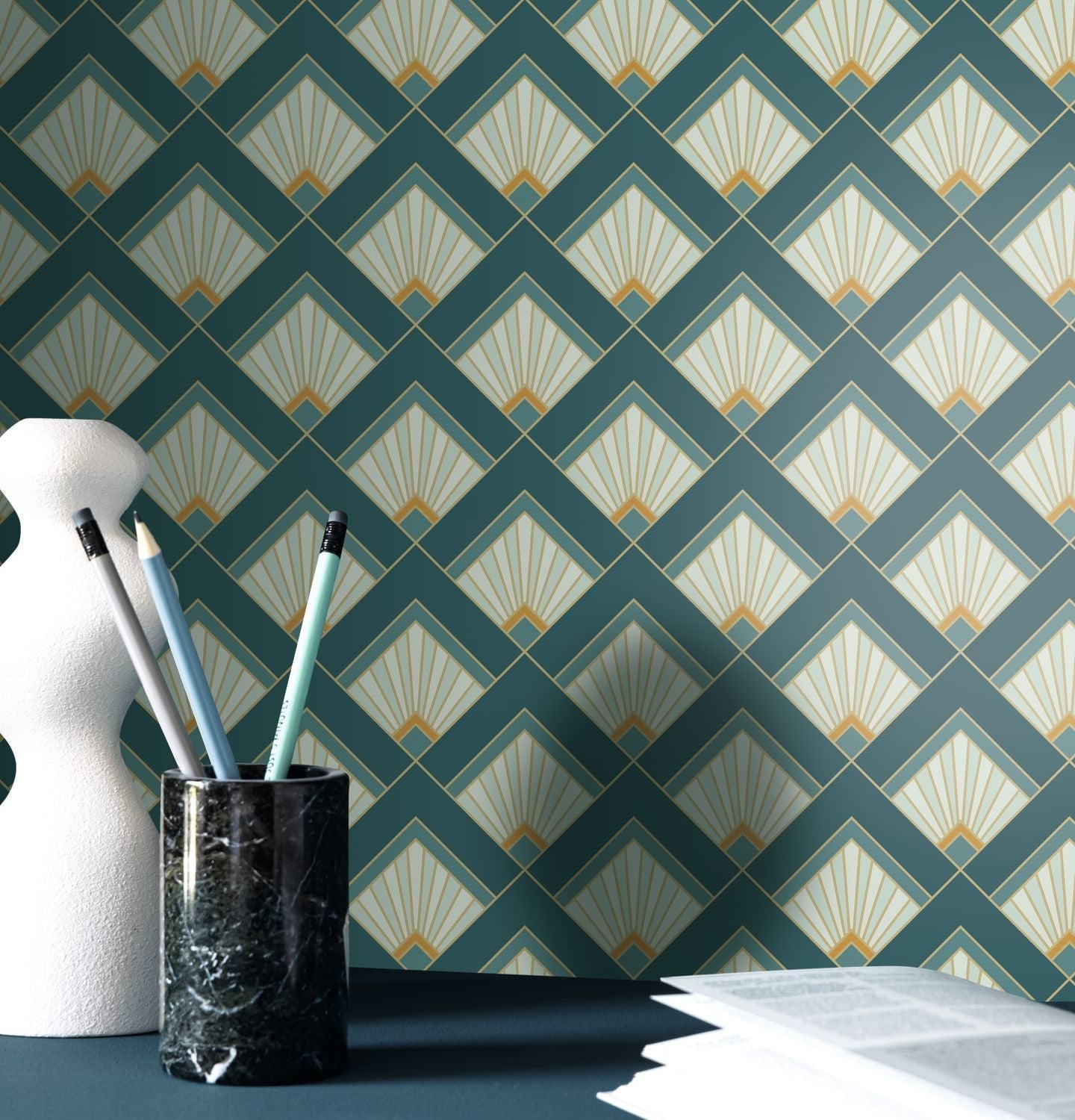 Effervescence Wallpaper - Bleu Canard - Caselio - 105316162 - Premier Wallcovering