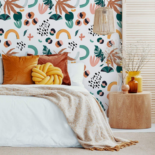 El Salvador Wallpaper - Terracotta, Duck Egg & Mustard - Lust Home - LH900097 - Premier Wallcovering