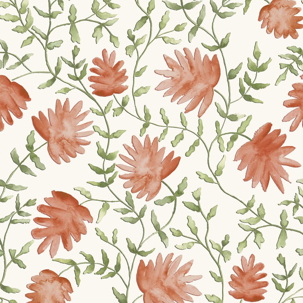 Elai Wallpaper - Terracotta - Voyage Maison - ELAI/WPO/TER - Premier Wallcovering