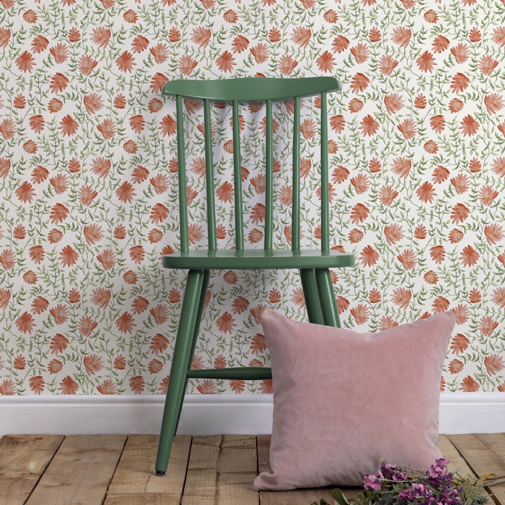 Elai Wallpaper - Terracotta - Voyage Maison - ELAI/WPO/TER - Premier Wallcovering