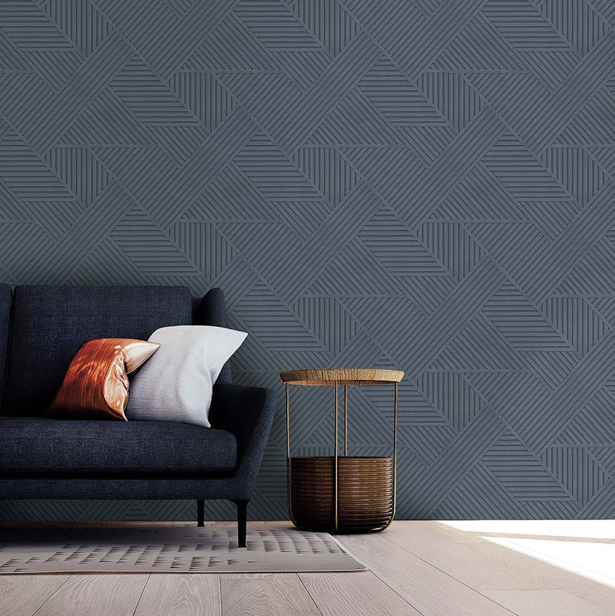 Elba Wallpaper - Navy - Holden Décor - 91410 - Premier Wallcovering