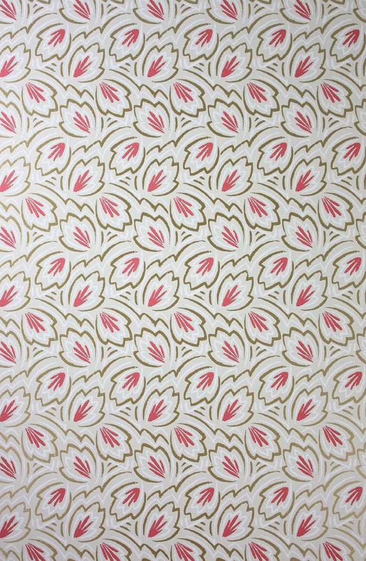 Elcho Wallpaper - Stone/Coral - Nina Campbell - NCW4122 - 04 - Premier Wallcovering
