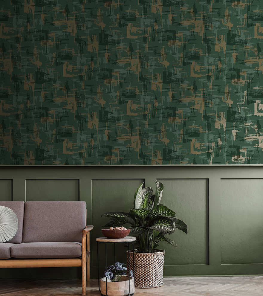 Eleanora Geo Wallpaper - Green - Holden Décor - 91581 - Premier Wallcovering